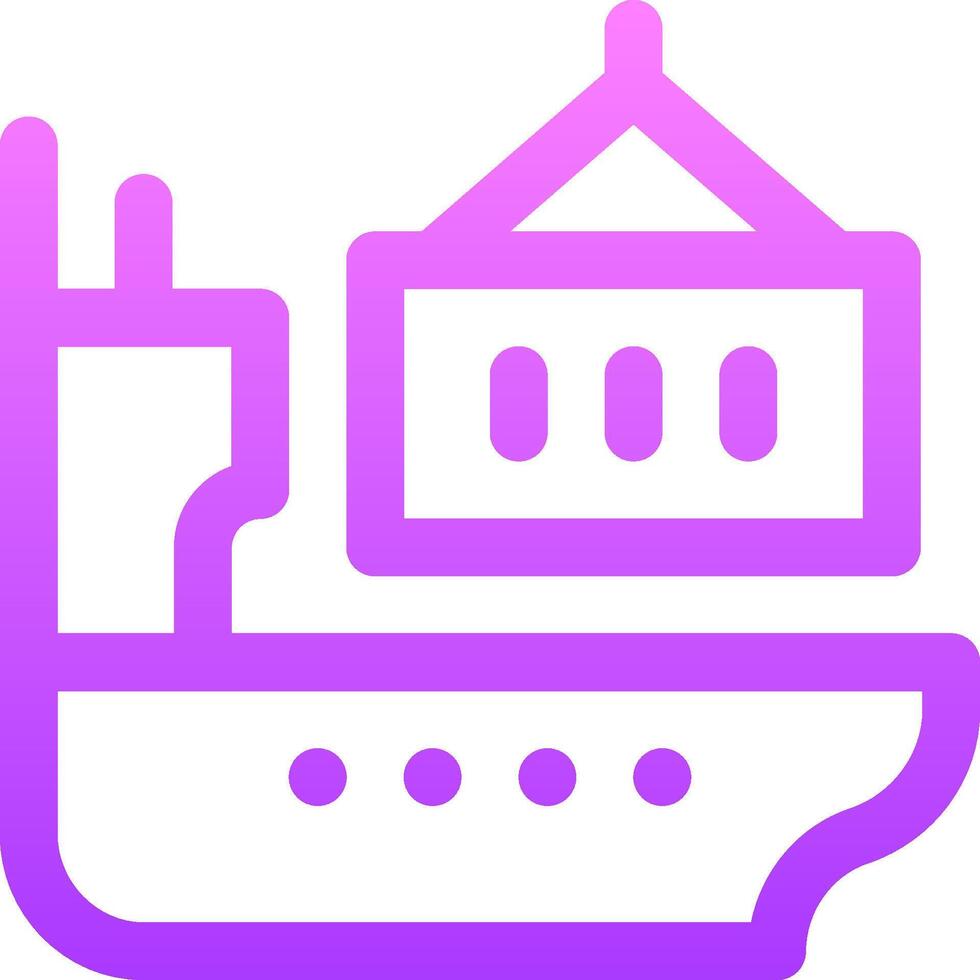 A purple and white icon of a ship vector