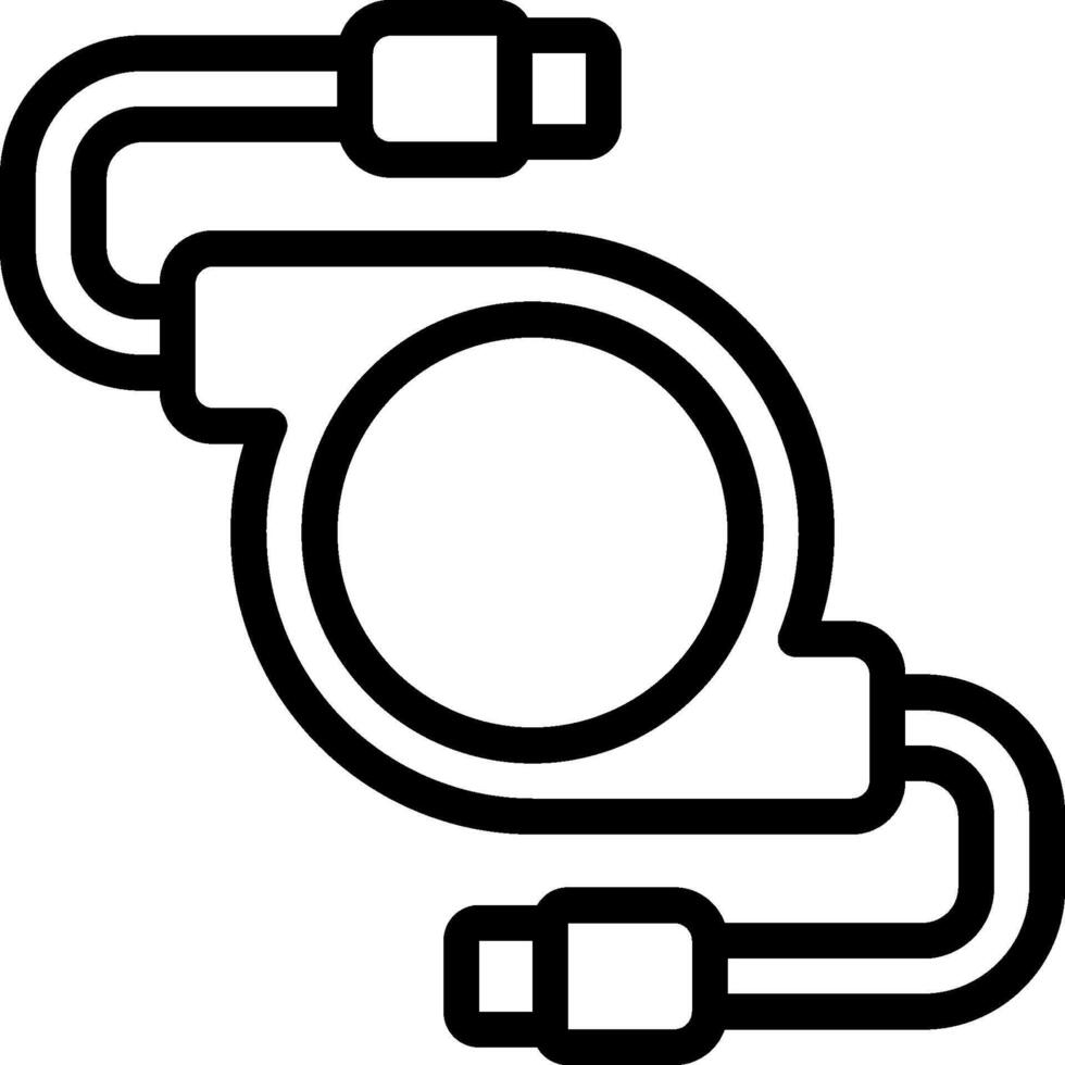 A black and white icon of a cable vector