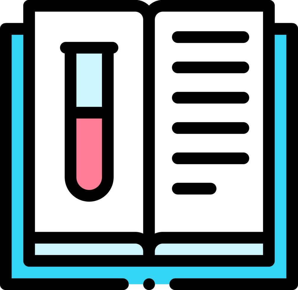 A book with a test tube and a test tube vector