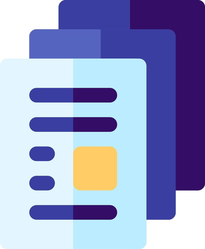 A blue and yellow folder with a yellow square vector
