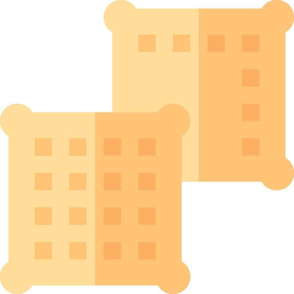 Two square shaped biscuits with squares on them vector