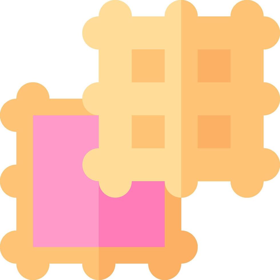 A square of cookies with a pink square in the middle vector