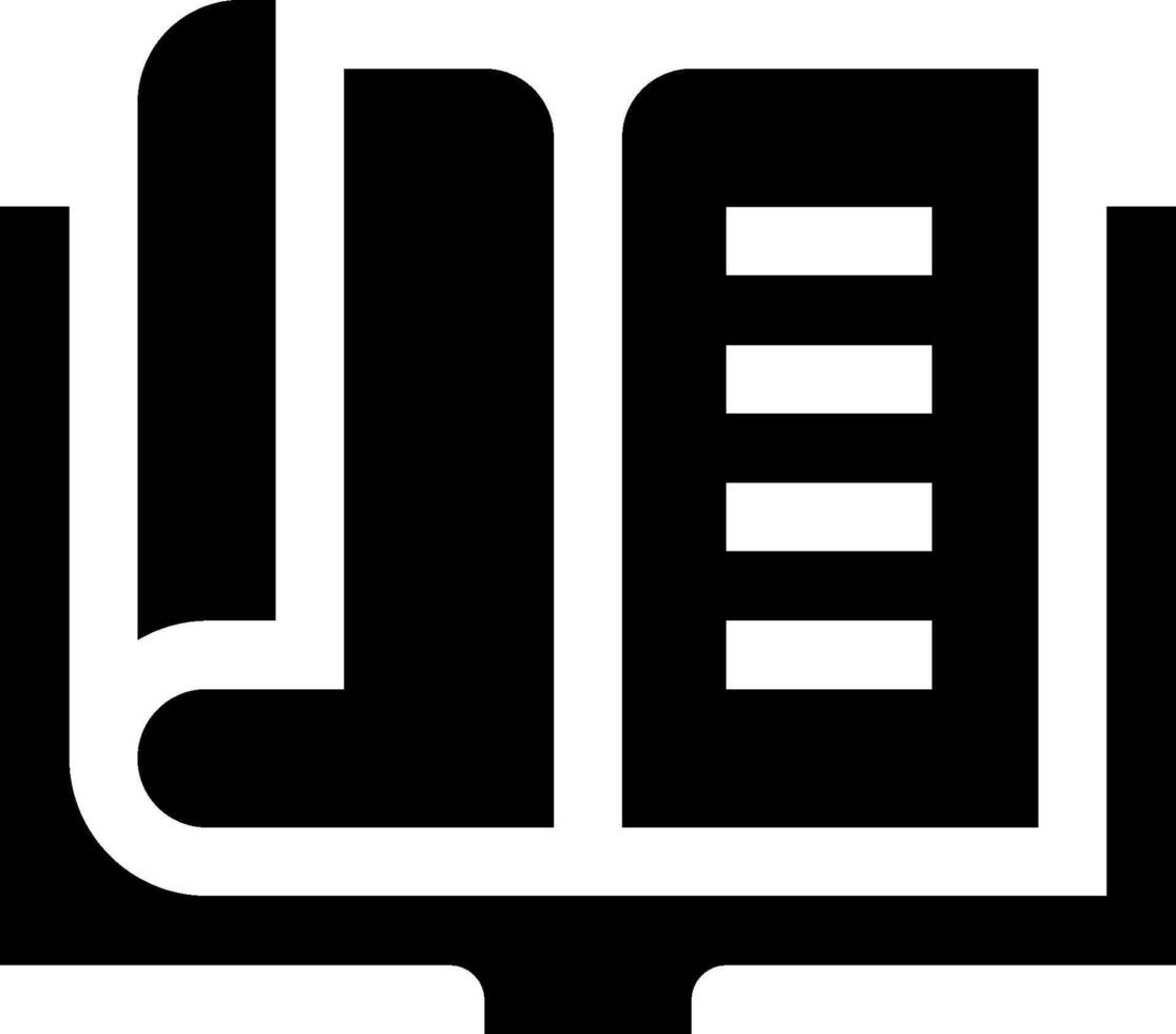 A black and white icon of a book vector