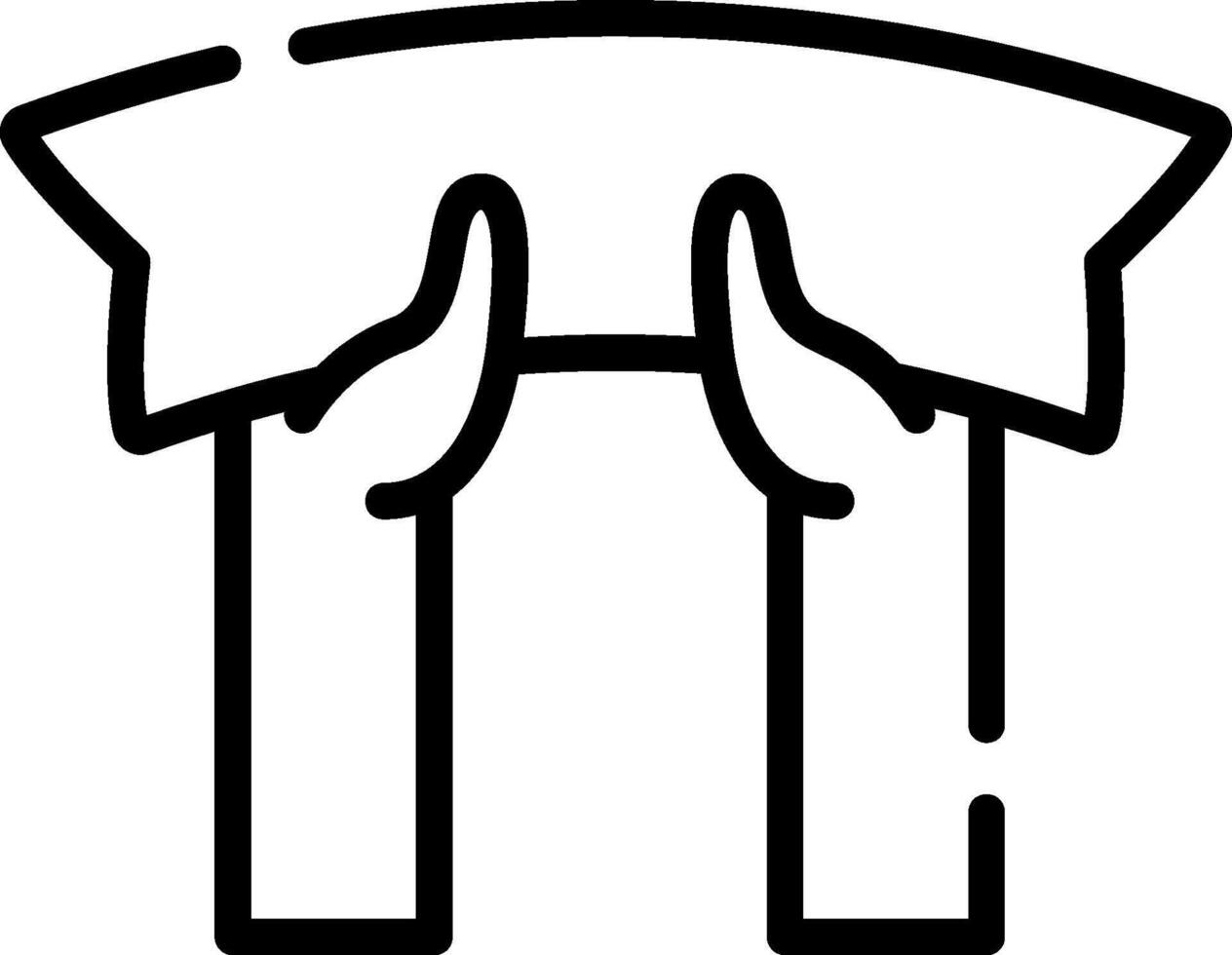 A black and white illustration of two hands holding a piece of paper vector
