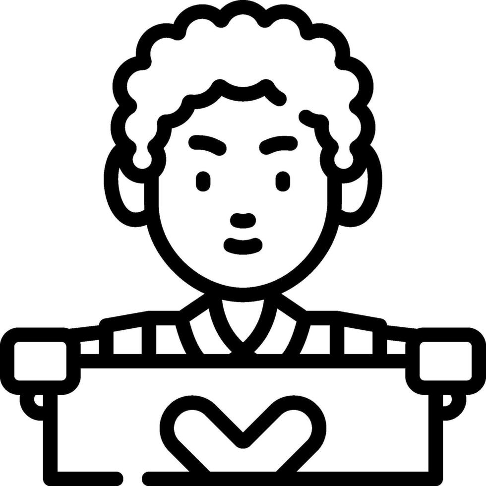 A boy holding a sign with a heart vector