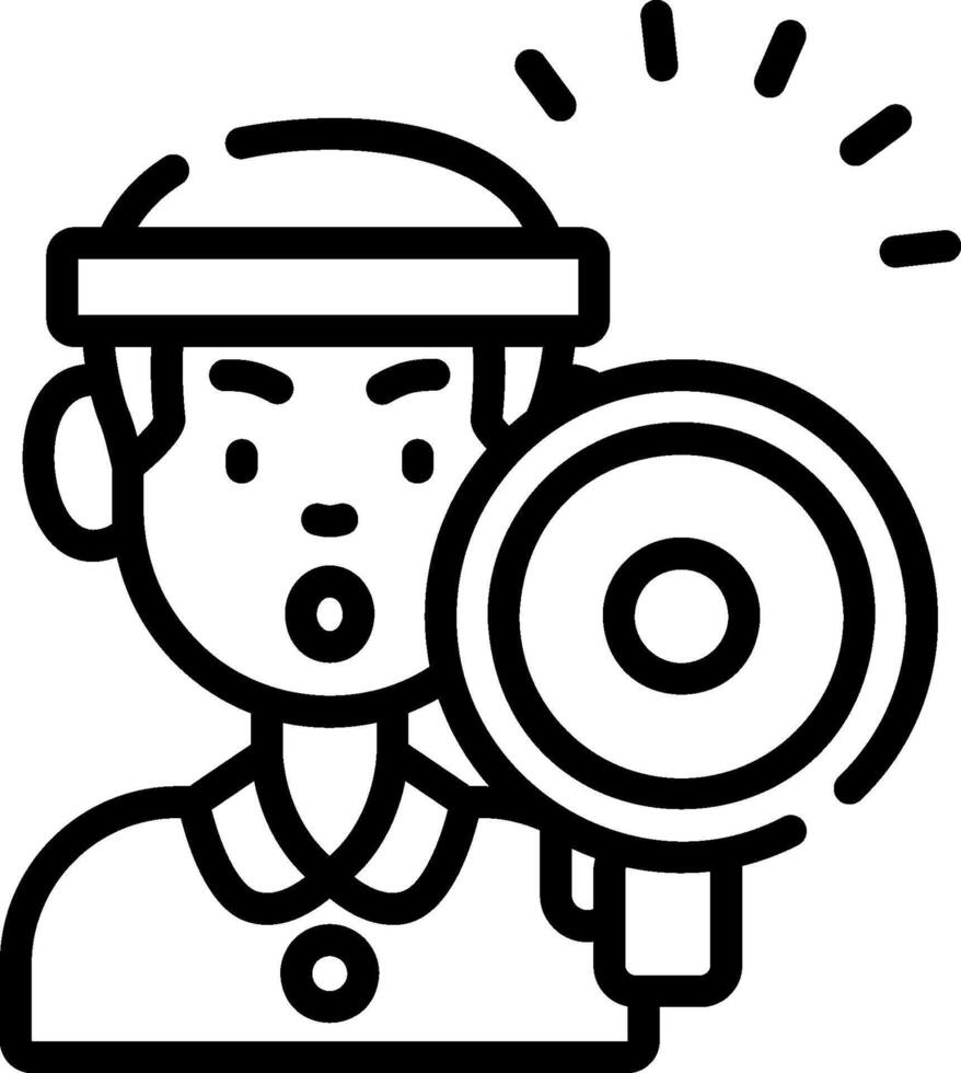 A man with a megaphone is holding it up vector