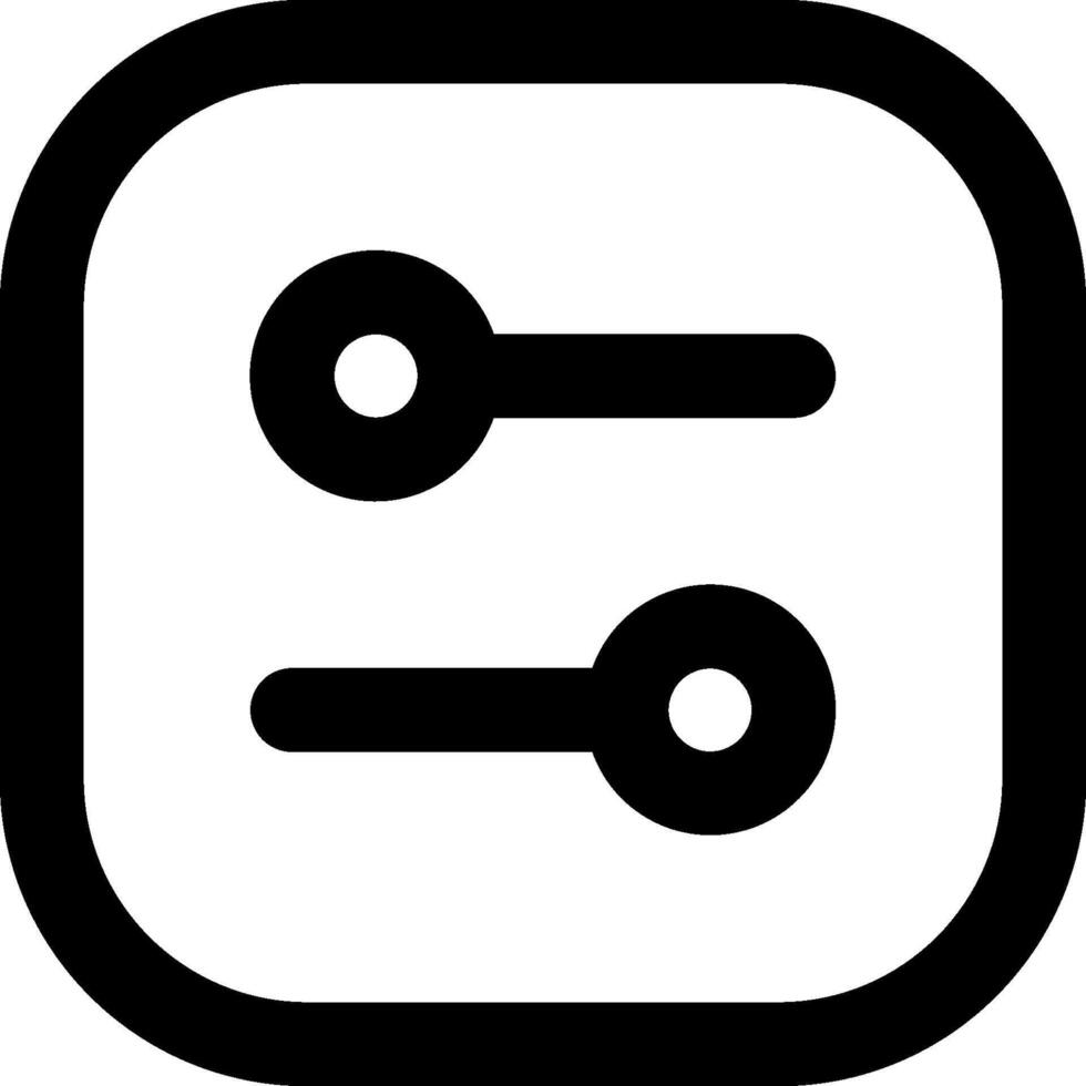 A black and white icon of two buttons vector