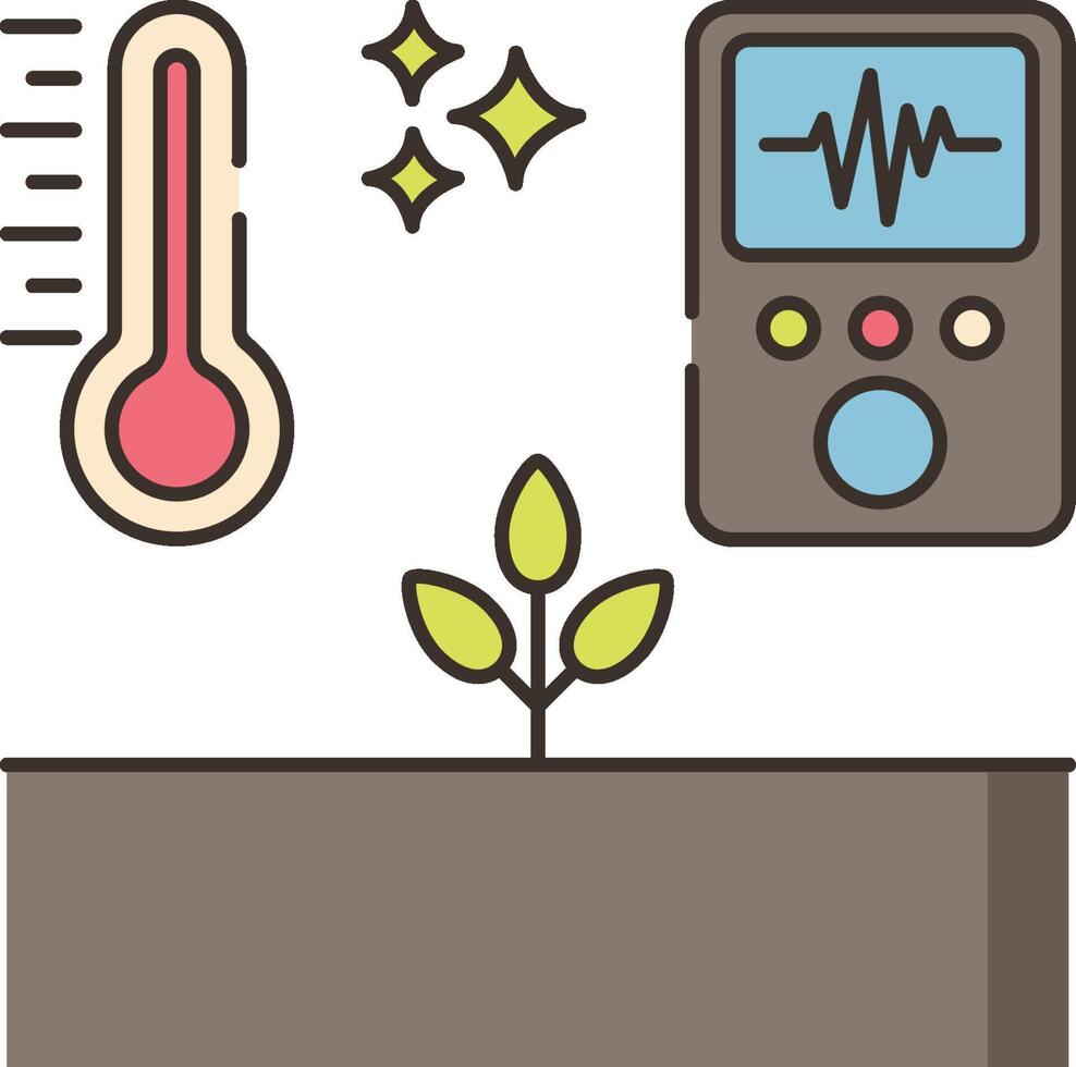 A plant with a thermometer, a thermometer and a plant vector