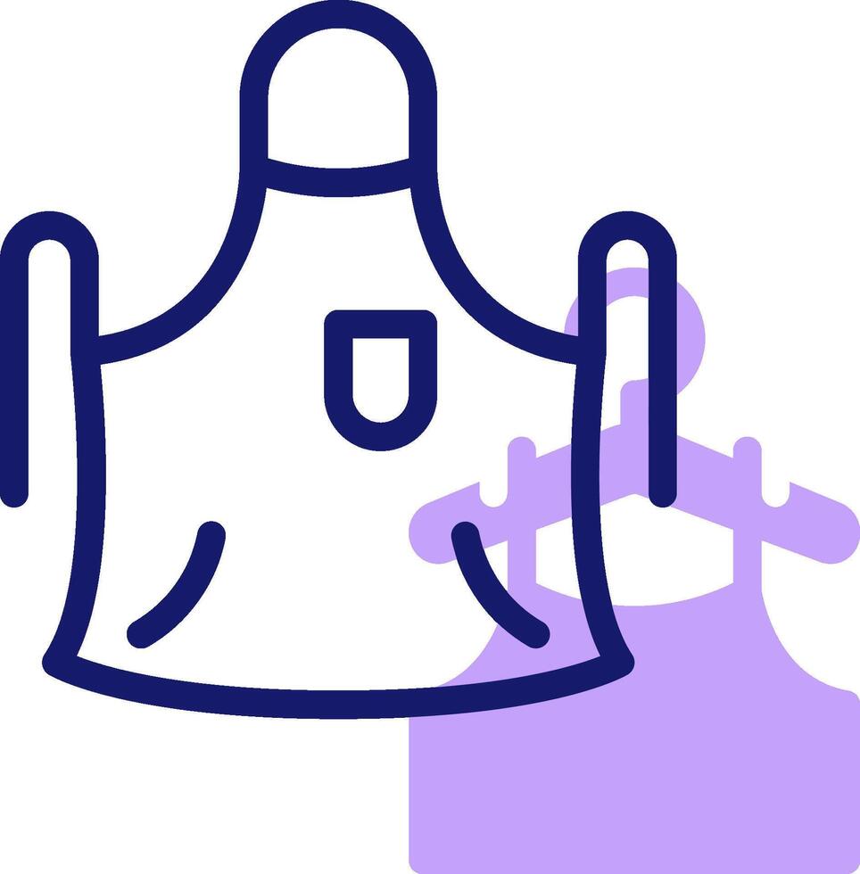 A purple apron with a purple background vector