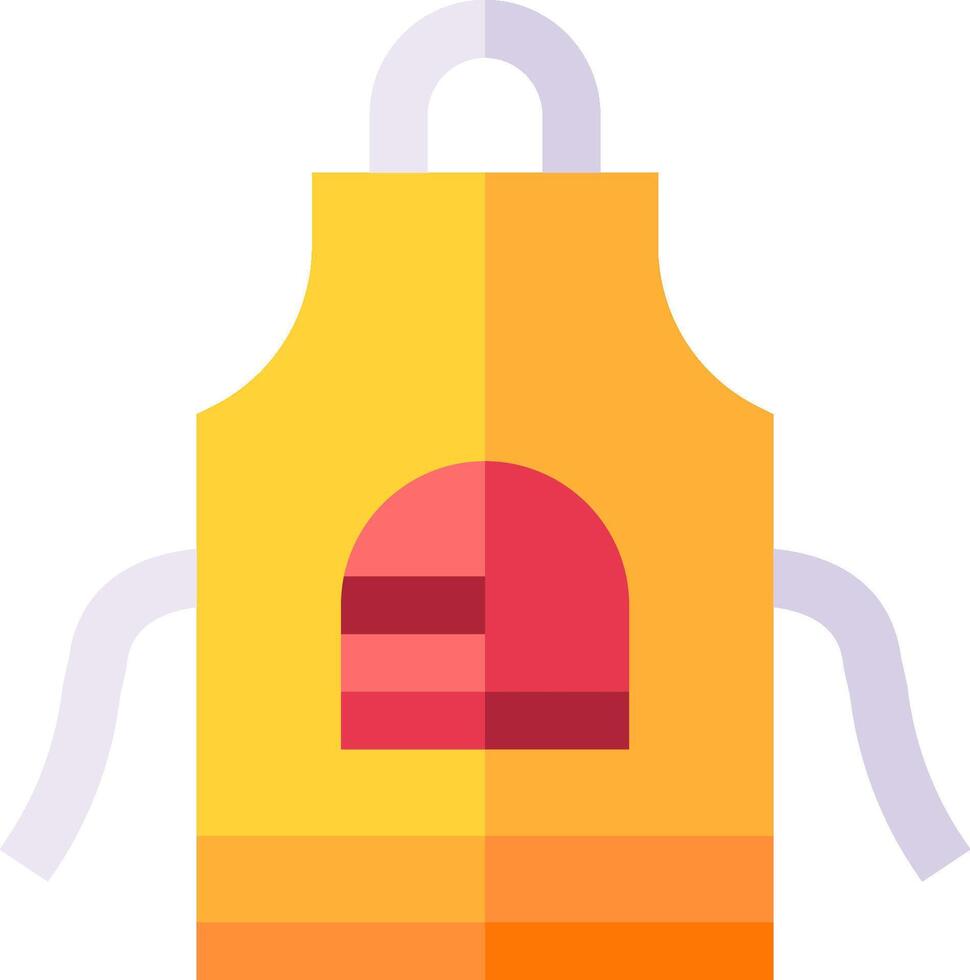 A yellow apron with a red heart on it vector