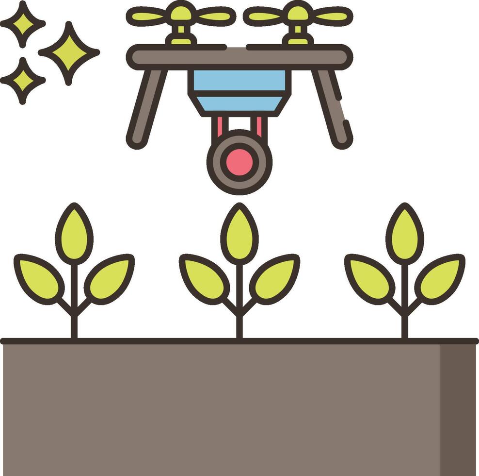 A drone flying over a plant with a camera on it vector