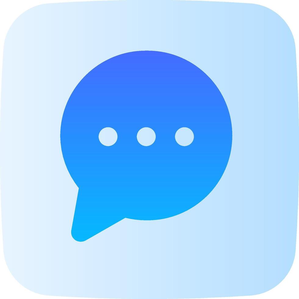 The chat icon is blue and has a speech bubble vector