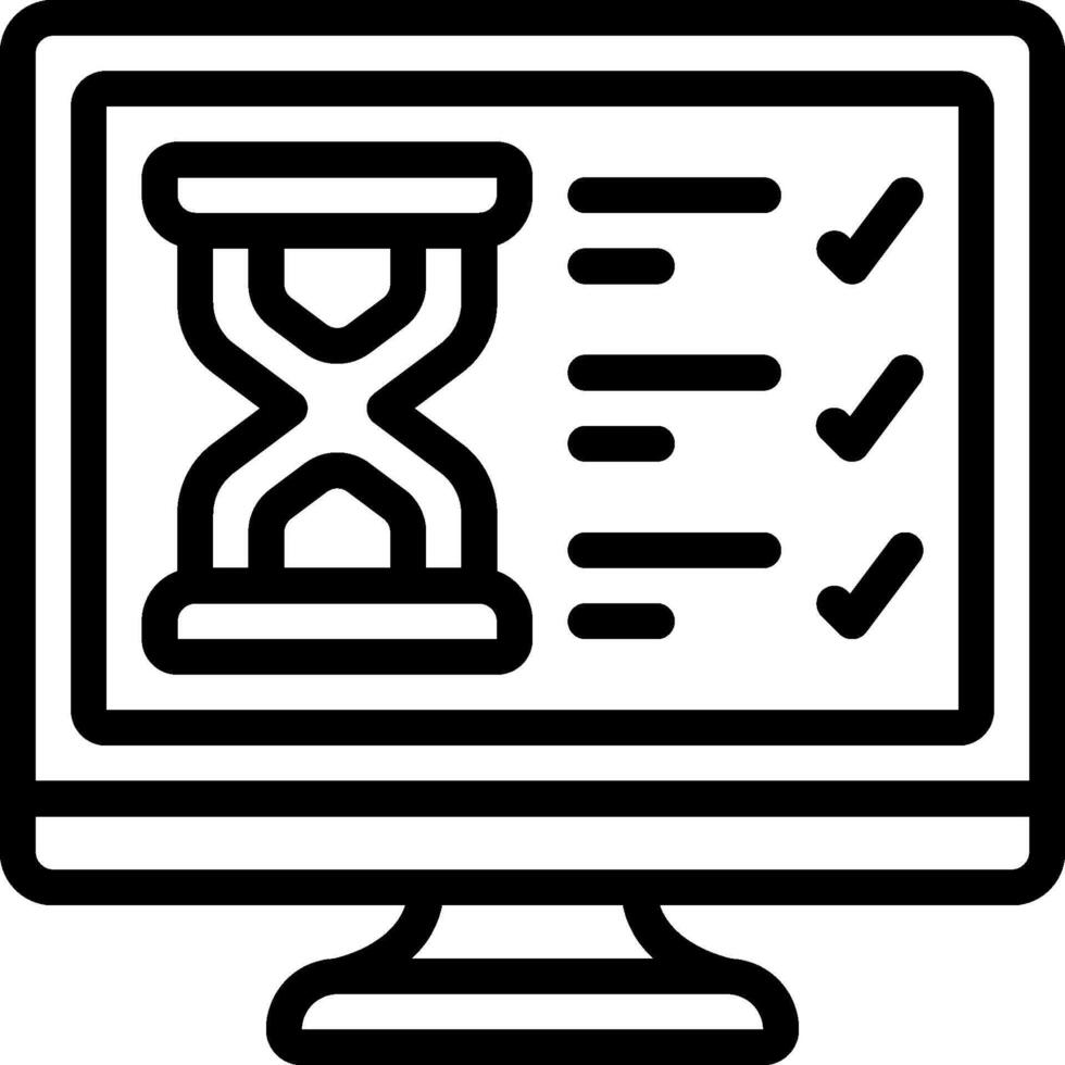 A computer monitor with a clock on it vector