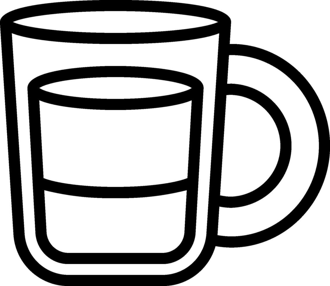 A black and white drawing of a cup of water vector