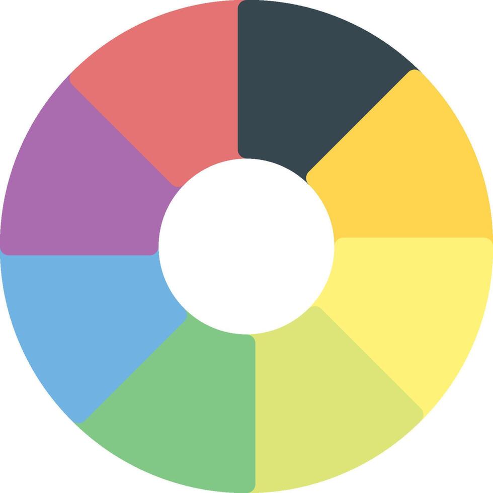 A colorful wheel with a circle in the middle vector