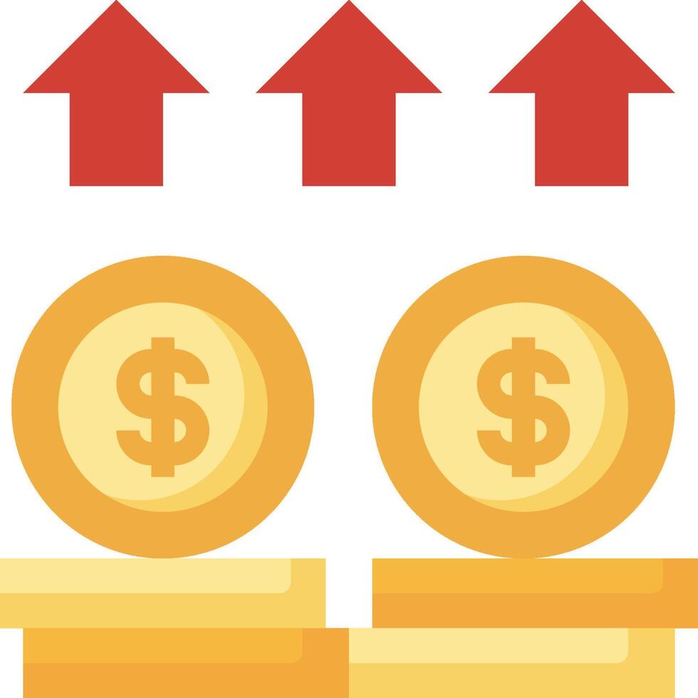 Money stack with arrows and dollar signs vector