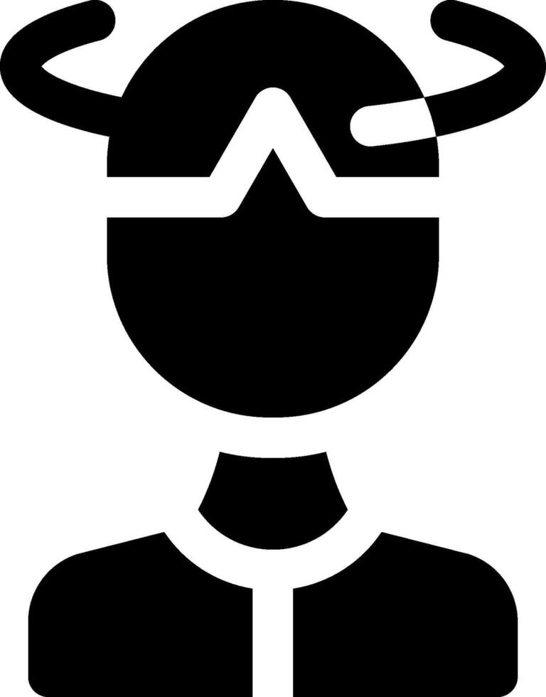 A black and white icon of a man wearing a helmet vector