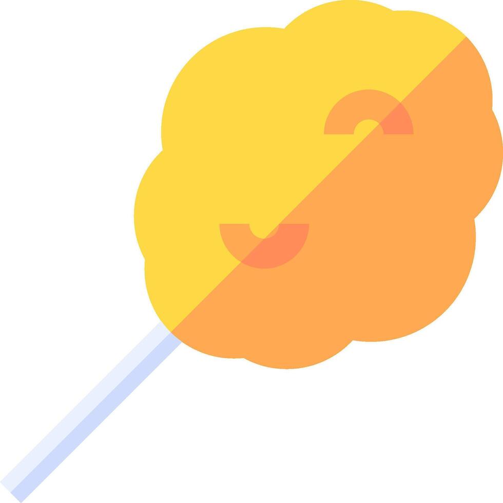 A yellow lollipop with a smiley face on it vector