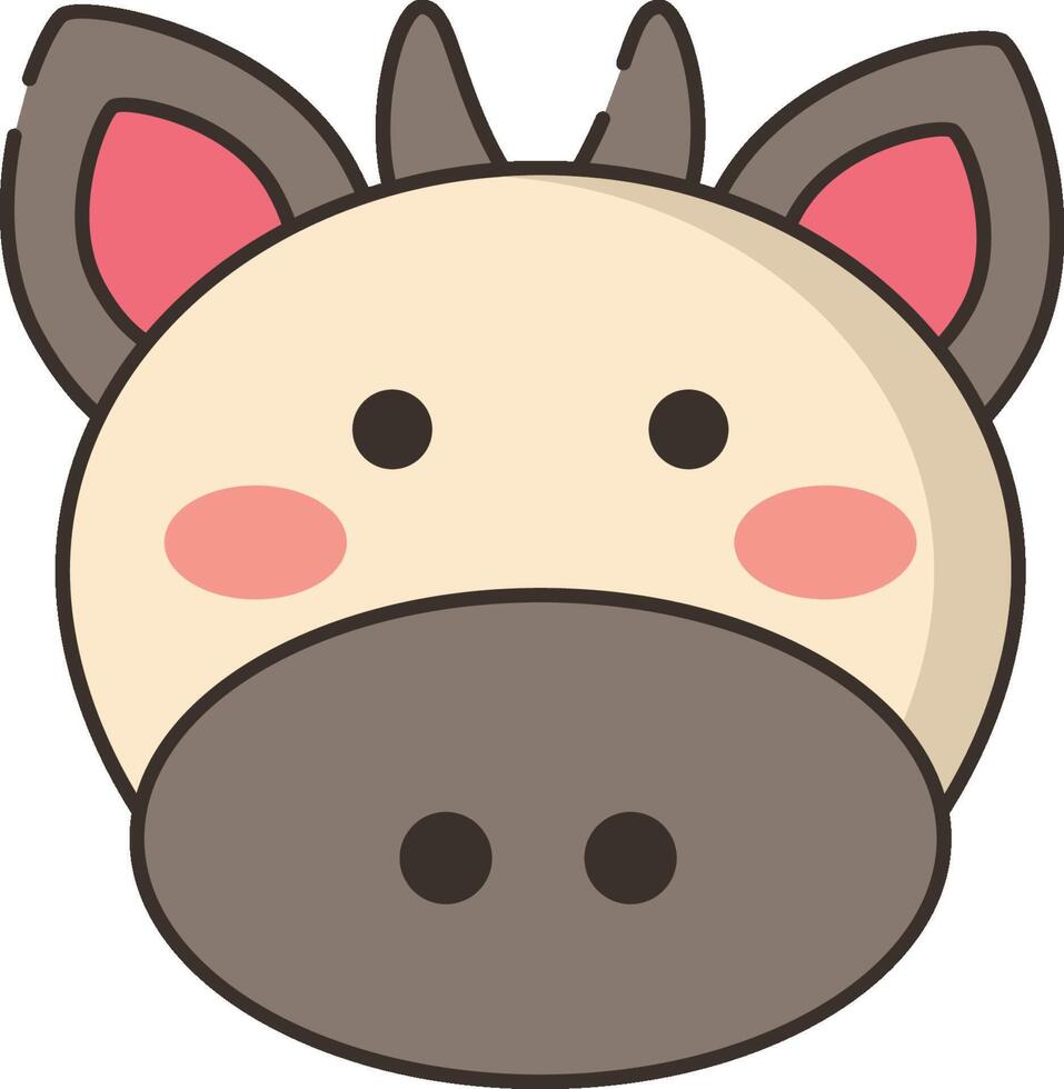 A cartoon cow head with pink cheeks vector
