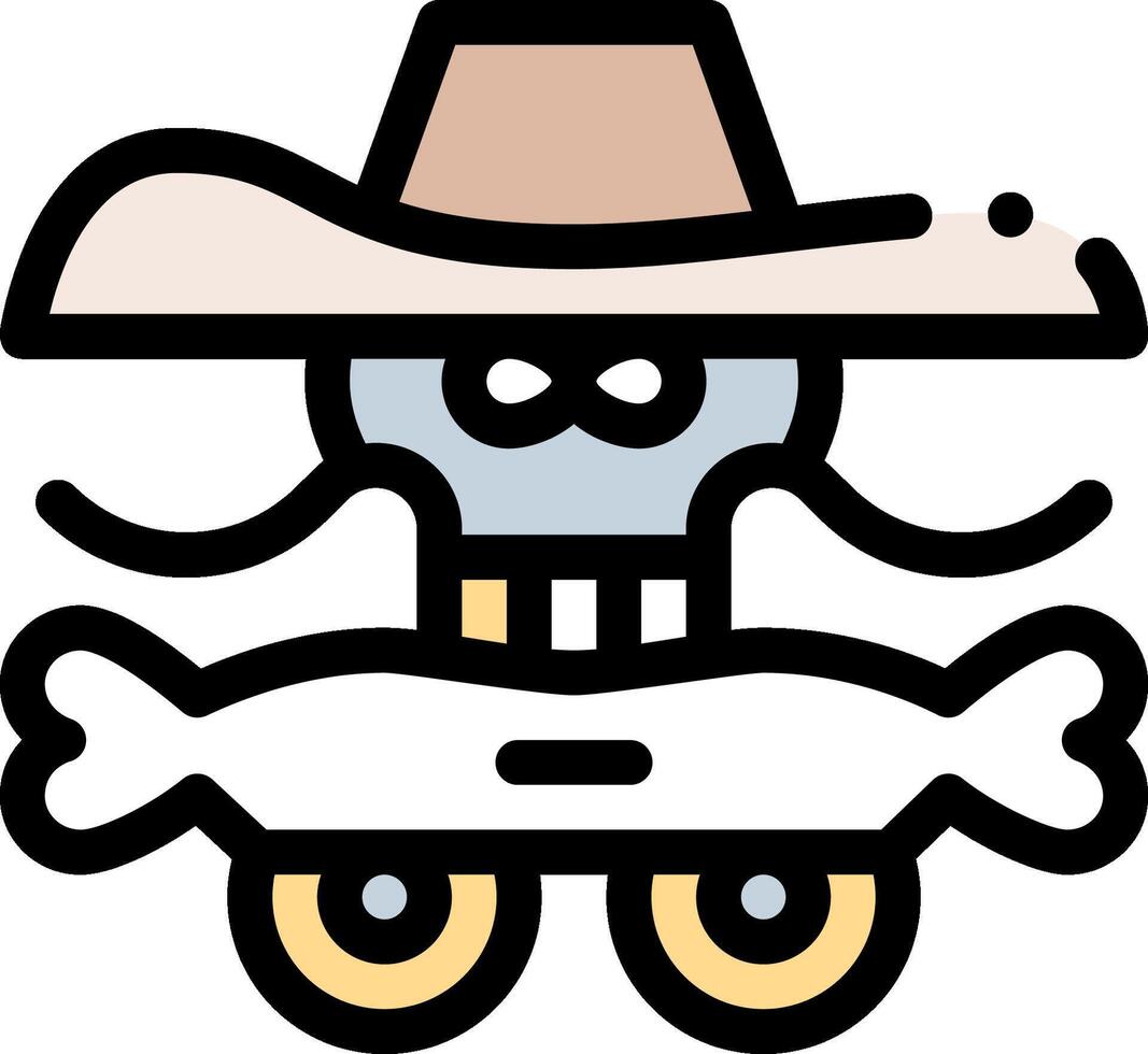 A cartoon skeleton wearing a hat and holding a bone vector
