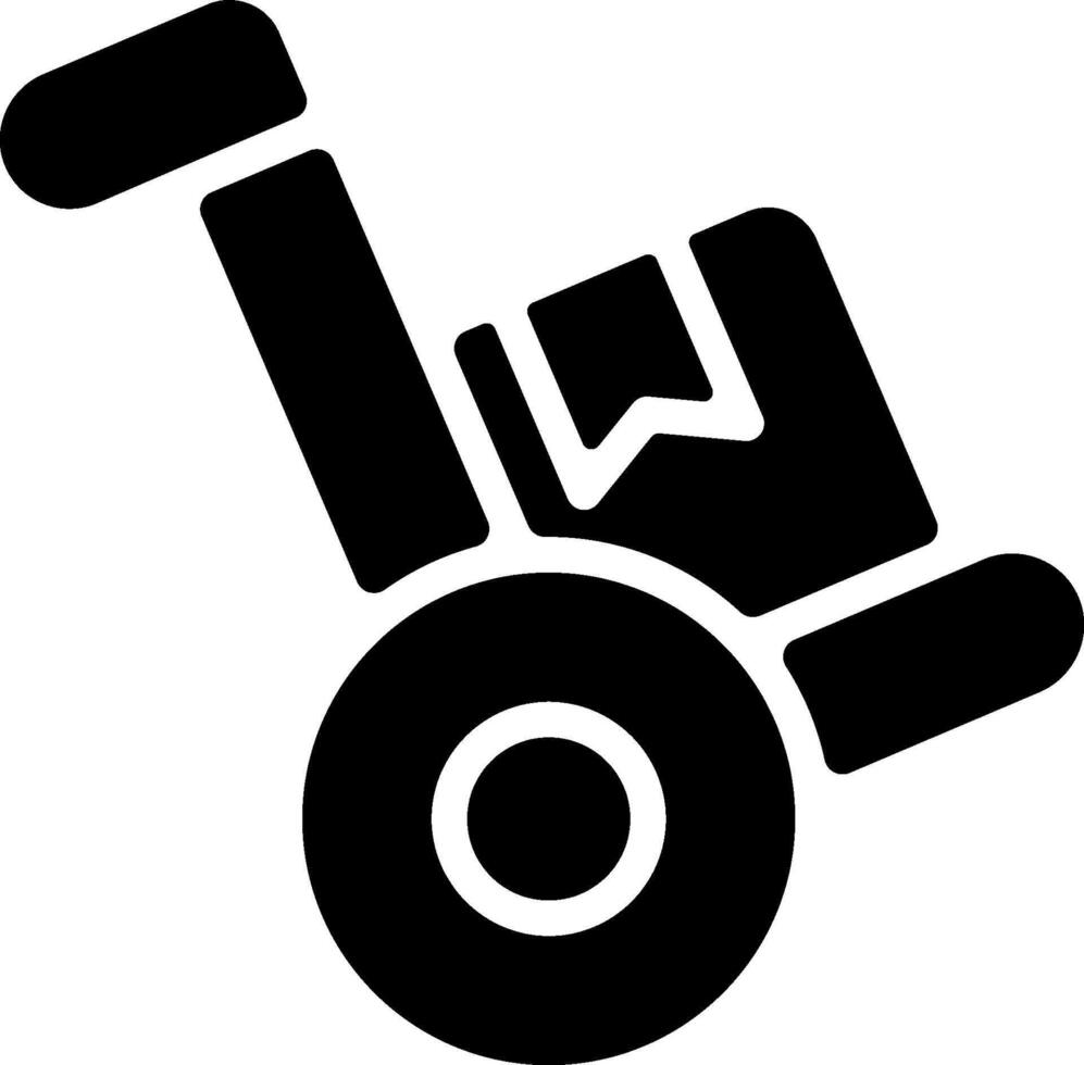 A black and white icon of a lawn mower vector
