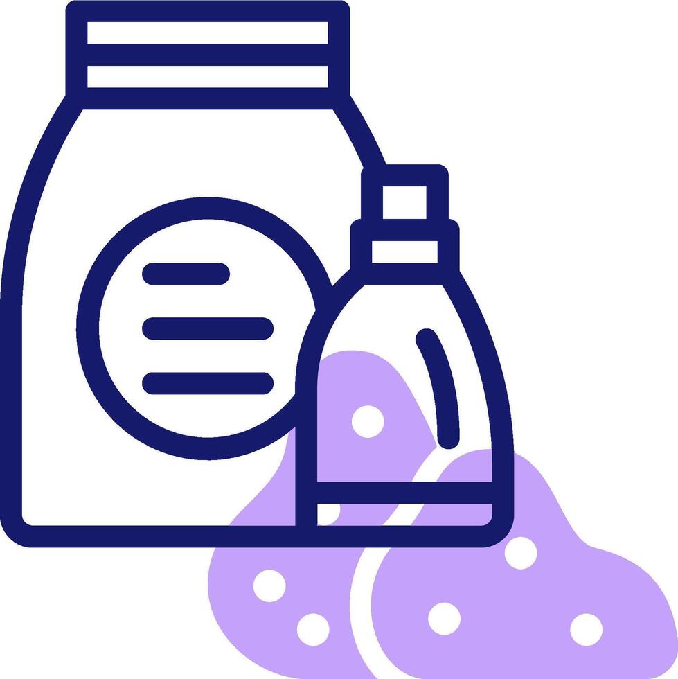 A bottle of laundry detergent and a bottle of liquid vector