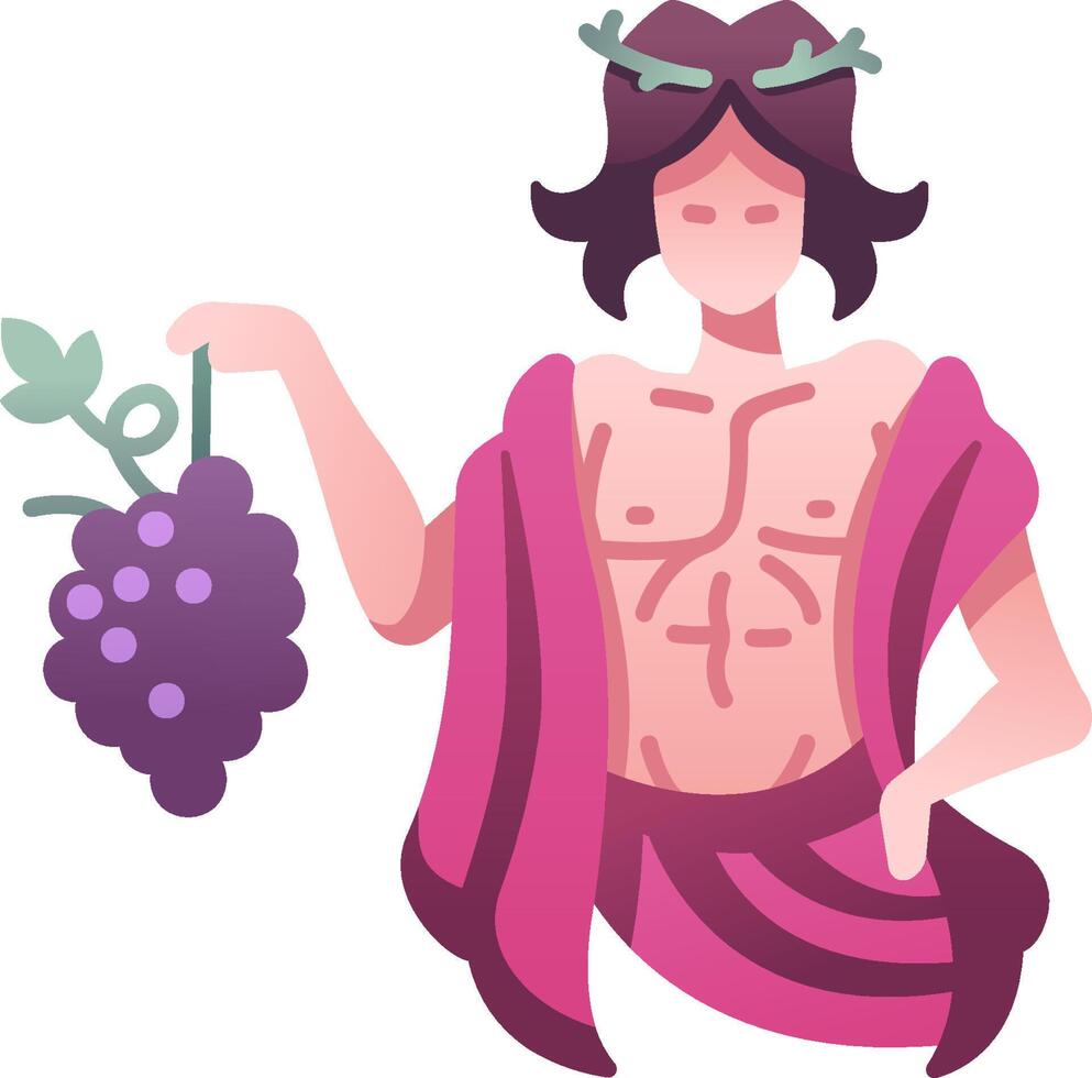Grape man holding grapes and a crown vector