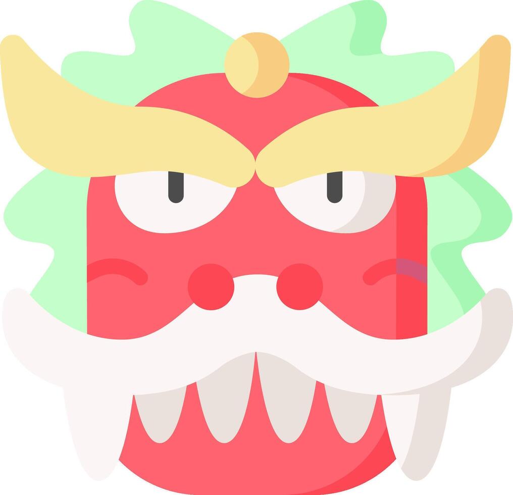A cartoon chinese dragon with a yellow mustache vector