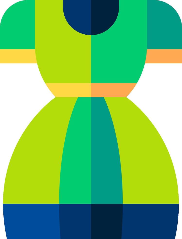 A green dress with blue and yellow stripes vector