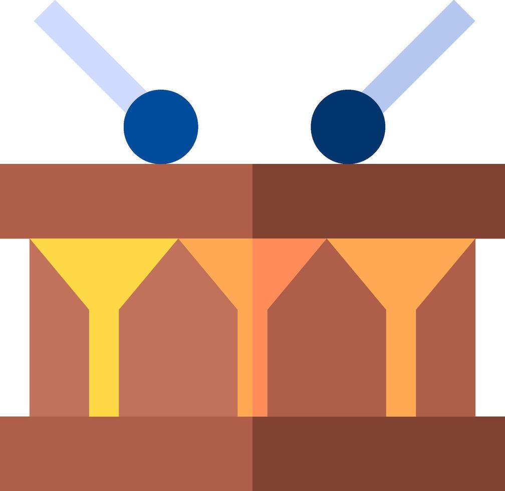 A wooden drum with two sticks and a stick vector