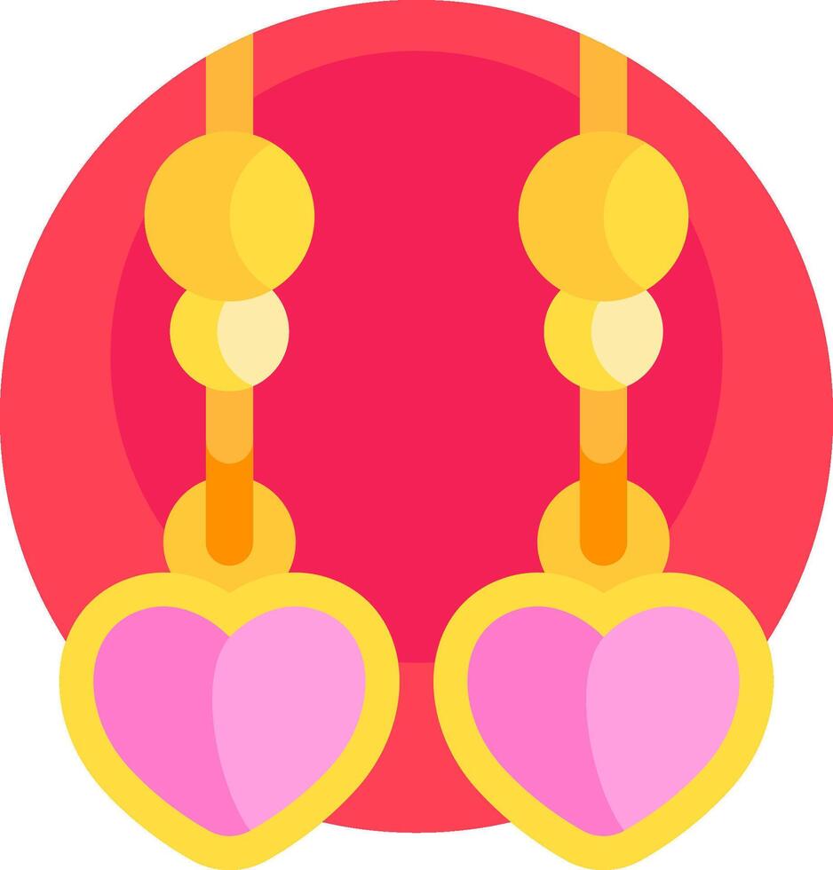 A pair of earrings with hearts on them vector