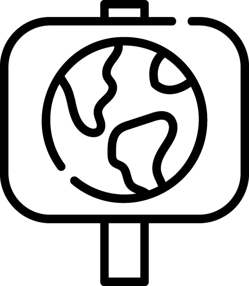 A black and white outline of a globe vector