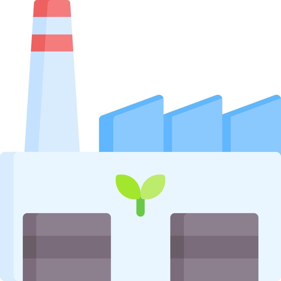A factory with a green plant on top vector