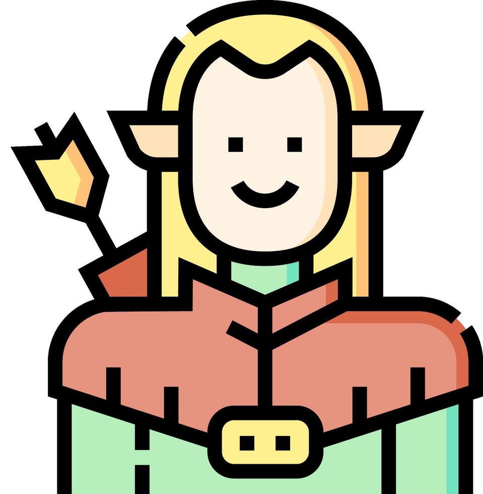 A cartoon character with an arrow and bow vector