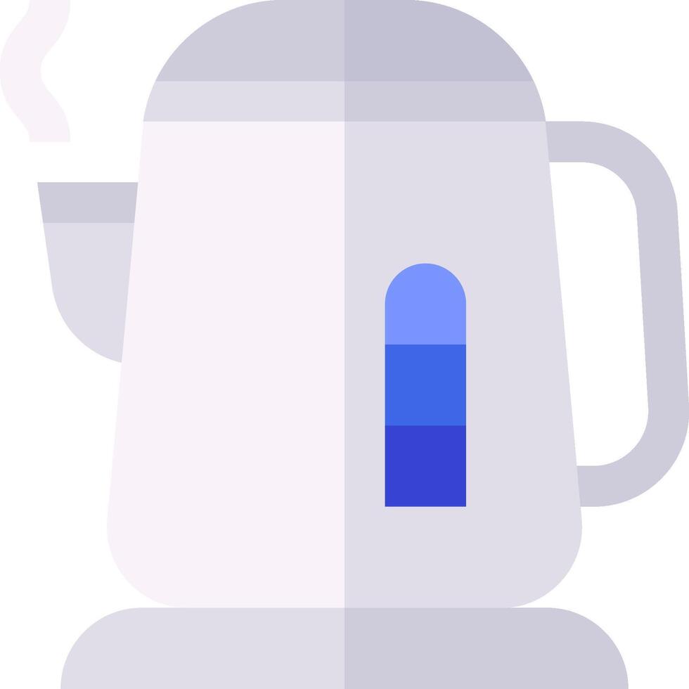 A white kettle with blue and purple buttons vector