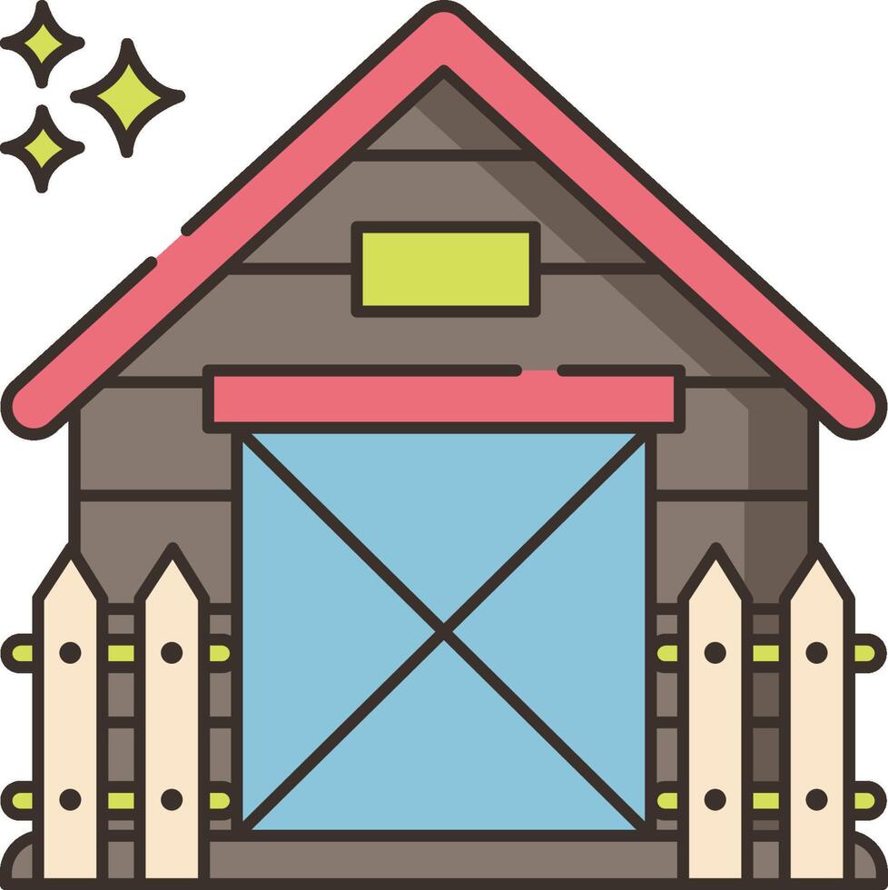 A barn with a star on the roof vector