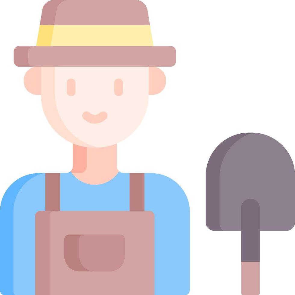 A man with a hat and a shovel vector