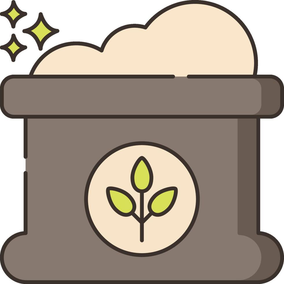 A pot with a plant in it and a cloud vector