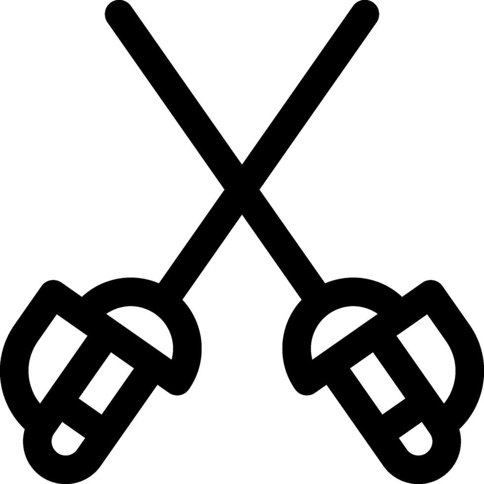 Two crossed swords with a white background vector