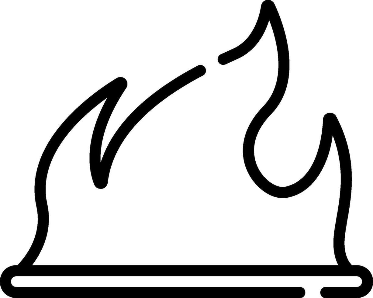 A black and white drawing of a fire vector