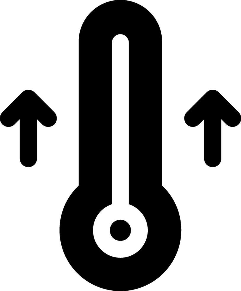 A thermometer with arrows pointing up vector