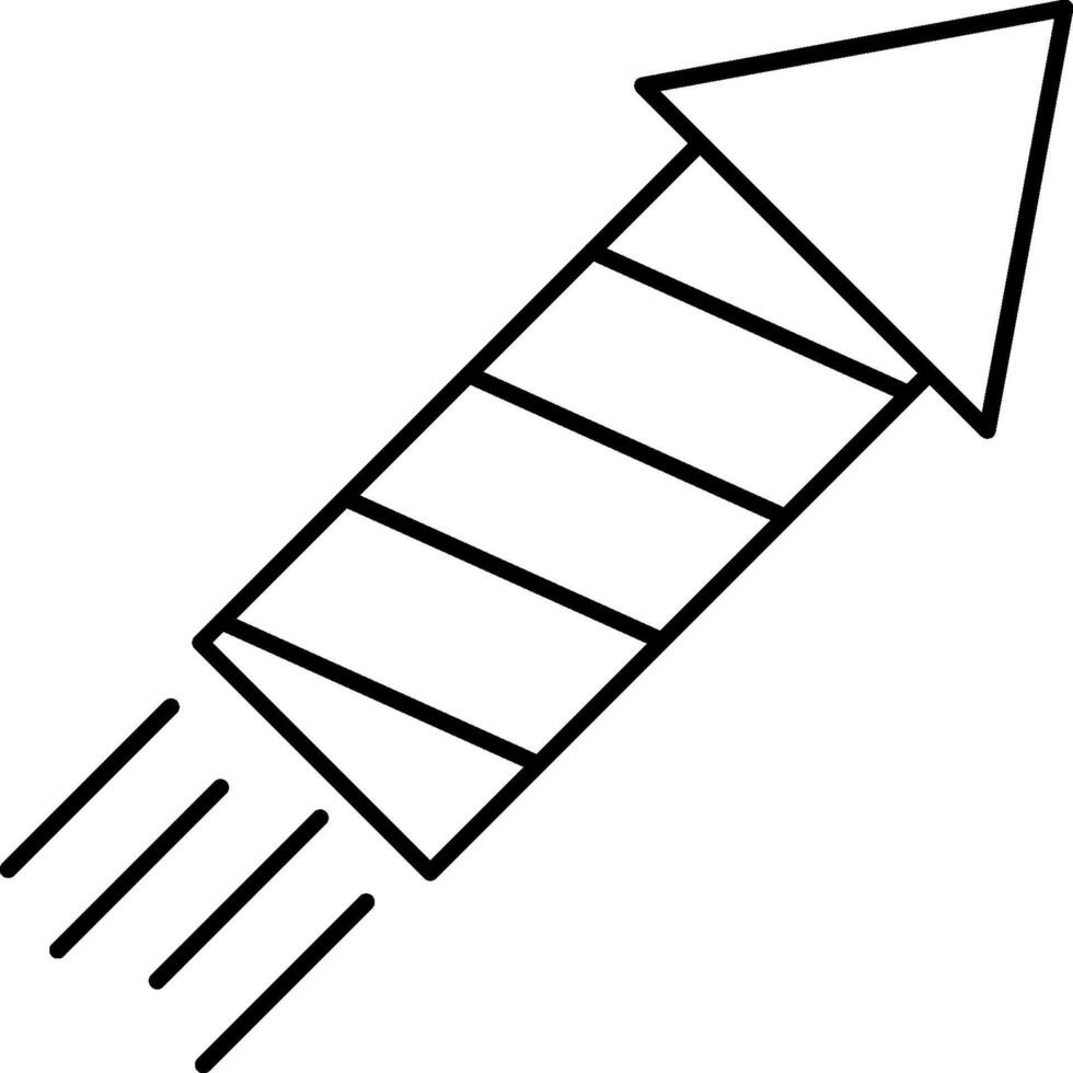 A black and white drawing of a rocket vector
