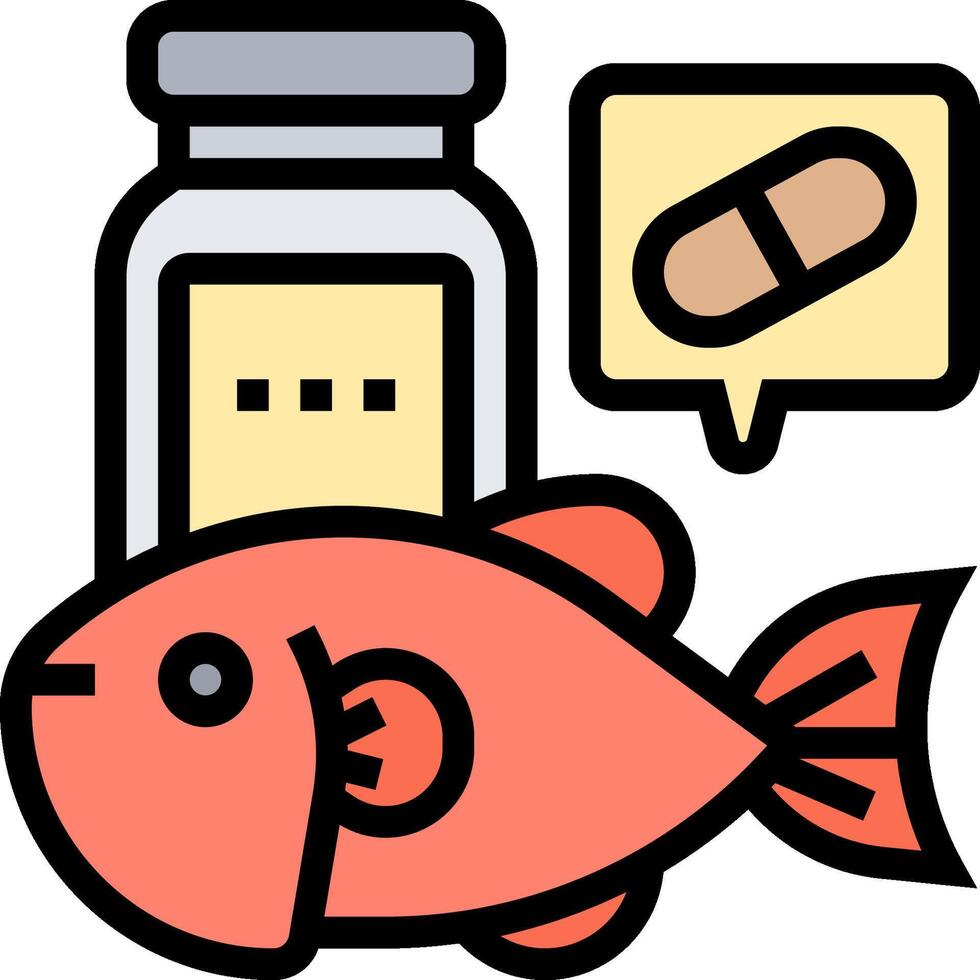 Fish and pills icon vector