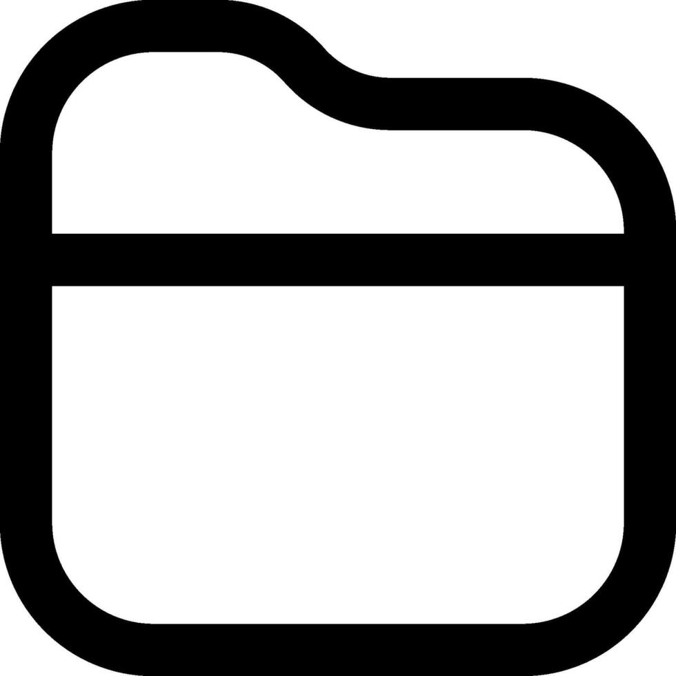 A black and white icon of a folder vector