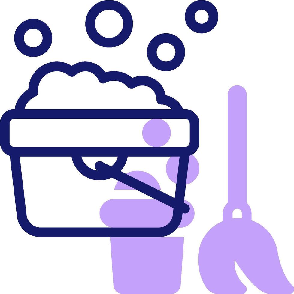 A bucket with a broom and a sponge vector