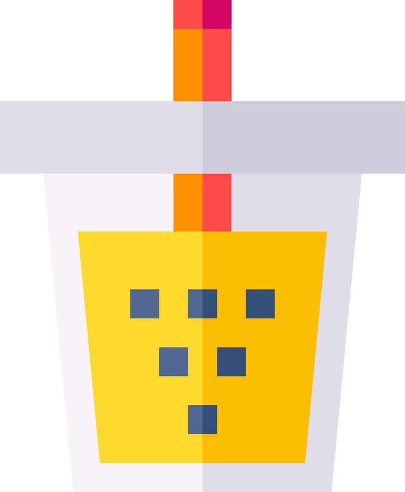A cup with a straw and a drink in it vector