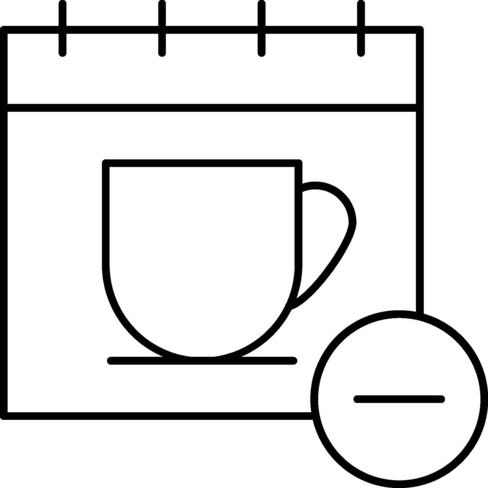 A calendar with a cup of coffee and a timer vector