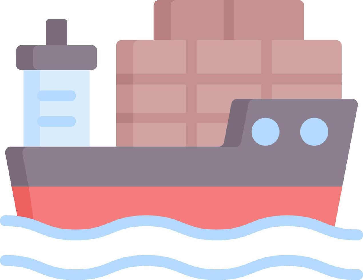 A cargo ship with a large container on top vector
