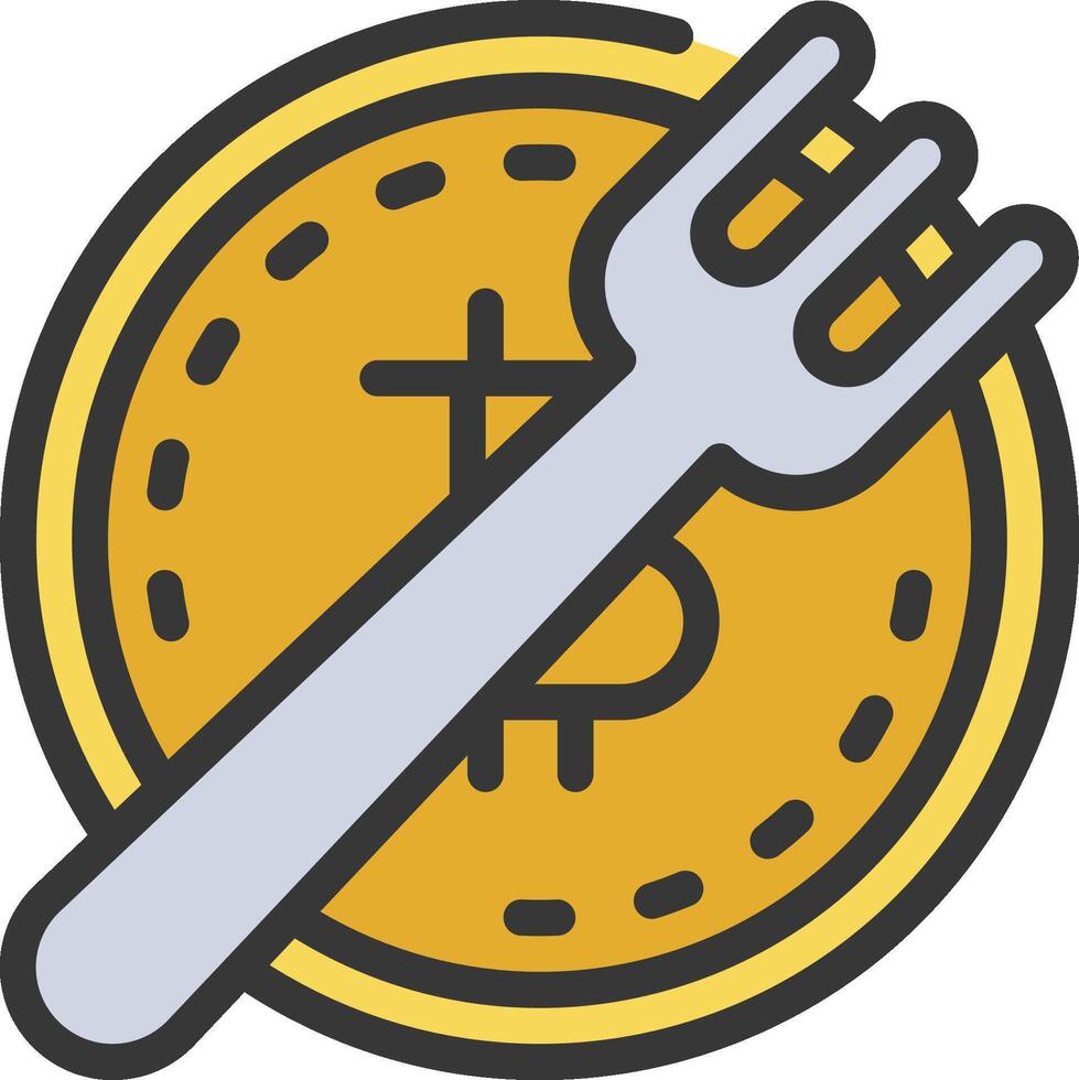 Fork and coin icon with a fork and coin vector