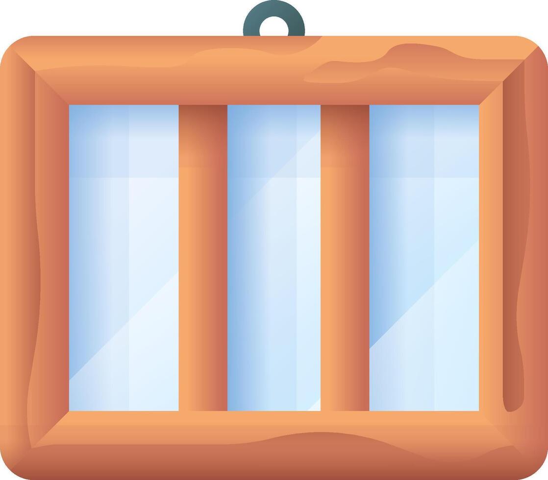 A wooden window with two glass panes vector